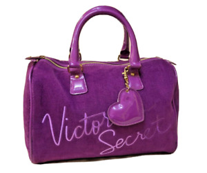 Vintage Victoria Secret Clueless Satchel Bag Purse Velvet Purple