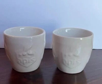 Apis Bee Honeycomb Handleless Coffee Espresso Demitasse Ceramic White Mug - Image 1 of 4