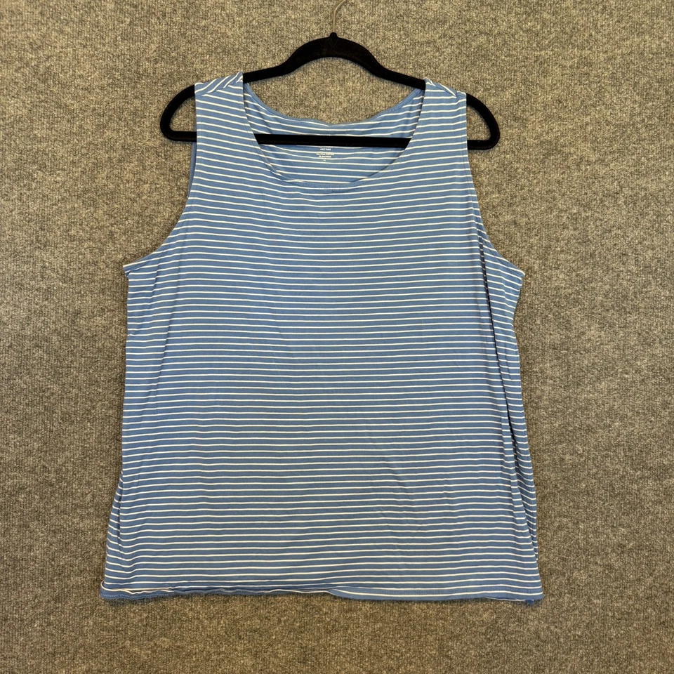 Camisa sin mangas J.Jill para mujer XL azul a rayas tejido algodón pima elástico informal Foto 1 de 4