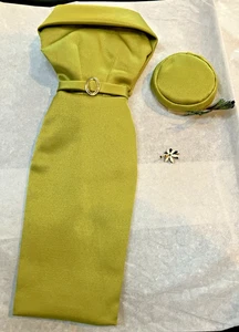 Matisse for Barbie Silkstone Green Satin Sheath MatchingHat & Pin - Bild 1 von 5