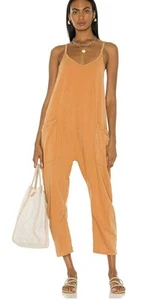 Free People Hot Shot Jumpsuit Medium Toasted Coconut NWOT - Picture 1 of 10