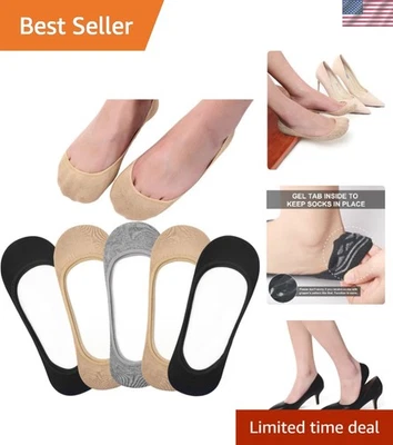 5 pares de calcetines invisibles para mujer - calcetines cómodos sin mostrar en colores clásicos Foto 1 de 4