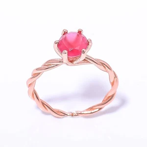 Ruby (Simulated) Handmade Antique Design Rose Gold Plated Ring s.Adjst RC7385-72 - Picture 1 of 6