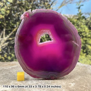 Pink agate slice - genuine spiritual healing mineral crystal stone - Picture 1 of 1