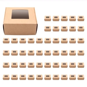 50 Pieces Mini Kraft Paper Box with Window Present Packaging Box Treat Box9188 - Picture 1 of 12