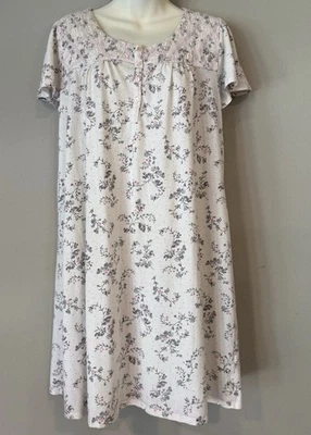 Camisón mujer Aria Chemise M blanco rosa floral mezcla de algodón encaje cottagecore Foto 1 de 4