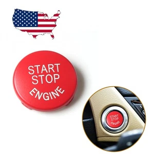 Red Engine Start Stop Button Cover For BMW 3 Series E90 E92 E93 E60 E61 E70 E71 - Picture 1 of 9