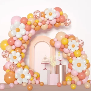 Boho Margherita Palloncino Ghirlanda Arco Kit,172Pcs Groovy Palloncino Arco Kit con Margherita... - Foto 1 di 8