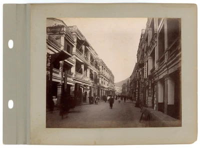 Hong Kong Street Scene 19th Century Albumen (2) Original Photos - Image 1 of 2