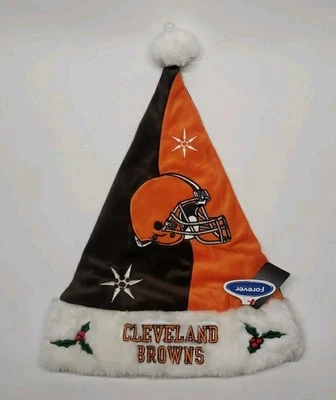 Cleveland Browns Santa Hat Cap Mens  One Size Forever Collectibles - Image 1 of 4