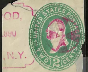 MAGENTA PINWHEEL CSC-19 Fancy Cancel 2 Cent Washington Postal Corner US 13F11 - Picture 1 of 2