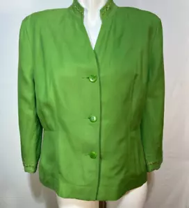 Blazer de mujer Line verde mezcla de lino mediano mezcla de lino Dressbarn - Imagen 1 de 6