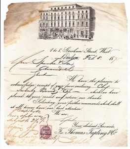 SICUREZZA COMMERCIALE SOVRASTAMPA TAPLING CO VICTORIA VITTORIANA 1875 ENTRATE FISCALI - Foto 1 di 4