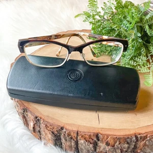 Leon Max Studio LM4001 ZYLOWARE Eyeglasses Frames Brown Gold Clubmaster 183 - Picture 1 of 6
