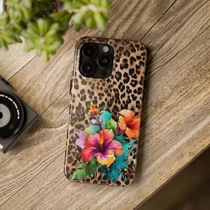Tough Phone Cases, Tropical Floral Leopard Print, Protective Phone Cover, Gift - Picture 1 of 93