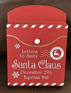 Nuove lettere a Babbo Natale rosso bianco scatola di legno lettere per Natale - Foto 1 di 4