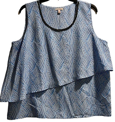 Top Juicy Couture Talla XL Azul Retroondas Celestial Adornado En Capas Y2K Foto 1 de 4