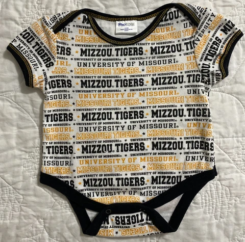 Infant Missouri Tigers Mizzou Short Sleeve Romper, 3-6 Months Cover