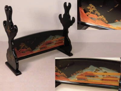Estante de espada japonés Katana-Kake Maki-e pintura en laca para 3 espadas de Japón Foto 1 de 4