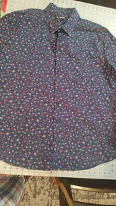 Express Men's Floral Extra Slim Button Down Longsleeve Blue Size XXLarge - Picture 1 of 7