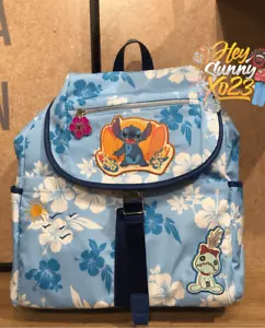 Disney Lilo & Stitch Hibiscus Blue Backpack - Picture 1 of 6
