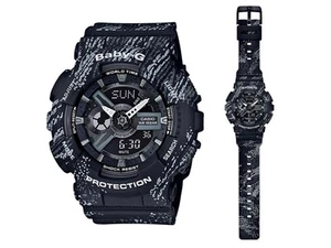 Casio Baby-G * BA110TX-1A Graffiti Pattern Black Anadigi Watch Ivanandsophia - Picture 1 of 2