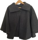 Anthropologie Sherpa Collared Cape Coat Jacket in Black  Women's One Size