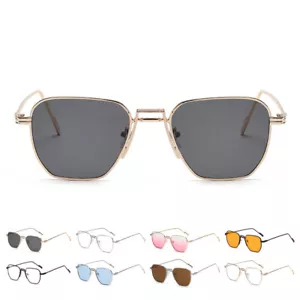 Gafas de sol cuadradas vintage para hombres mujeres parasoles marco de metal gafas de sol retro - Imagen 1 de 20