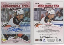 2018 Upper Deck Parkhurst Prominent Prospects Red /25 Troy Terry Rookie Auto RC