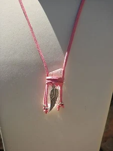 Clear Quartz Crystal Point Pendant & Necklace with Angel Wing - Bild 1 von 7