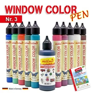 Window Color Pen Nr.3 Set mit 11 Fenstermalfarben 40ml Fensterfarben Malfarben - Bild 1 von 6
