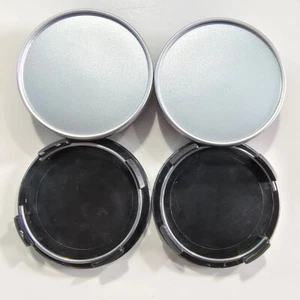 4 x 65mm Nabenkappen Silber/Schwarz Felgendeckel Nabendeckel/Radkappen-Universal - Bild 1 von 19