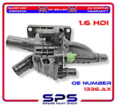 Thermostat With Housing Sensor For Citroen Berlingo C3 C4 C5 Ds3 1.6 Hdi 1336.AX - image 1 of 4