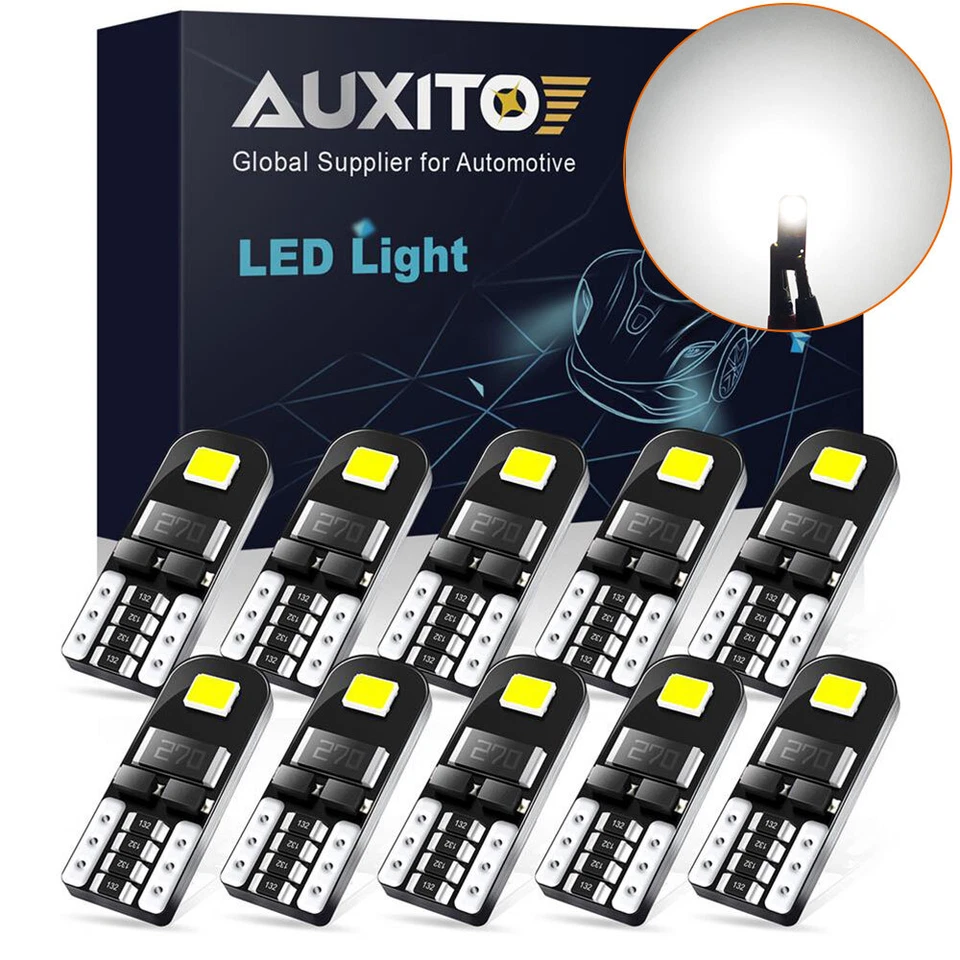 LED ERROR AUXITO T10 CAR BULBS CANBUS WHITE W5W 501 SIDE LIGHT BULB Upgrade