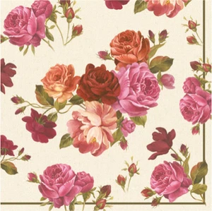 20 servilletas de papel CATHERINE - DECOUPAGE SHABBY CHIC DE COLECCIÓN - Rosas rosadas - Imagen 1 de 1