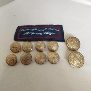 Cambridge Bay All Season Replacement Buttons Gold Tone Blazer Scottish Highland - Picture 1 of 7