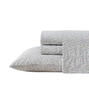 Laura Ashley King Bettlaken Set Baumwolle passend + flach mit Kissenbezug in lila - Bild 1 von 7