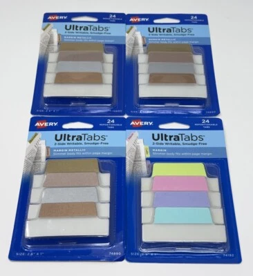 Avery Ultra Luxe Reposition Tabs, 2.5x1.5, 2-Sided Writable, Gold,  4 Pack Lot - Image 1 of 4