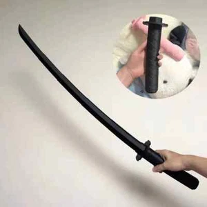 Pretend Toy Katana Samurai Sword Toy Stress Relief Fun Gift Black Katana Sword - Picture 1 of 2