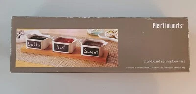 Pier 1 Imports Chalkboard Serving Bowl Set new in box - Image 1 of 4
