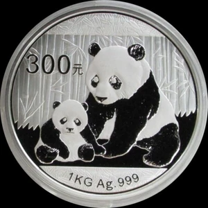 Plata China 300 yuanes 2012 1 kilo Panda gema estado a prueba caja y certificado de autenticidad - Imagen 1 de 6