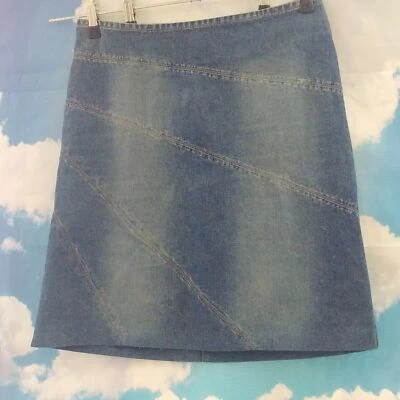 Falda MEXX Azul 100% Algodón Denim Clásica Línea A. Reino Unido Mujer Talla 10 W30 L21 Foto 1 de 4
