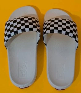 Vans Sandals Women's Size 9 Range Slide On Checkerboard Black White - Picture 1 of 5