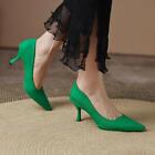 Womens Pointed Toe Stilettos Mid Heels Slip On Pumps Party Dress Work Shoes 