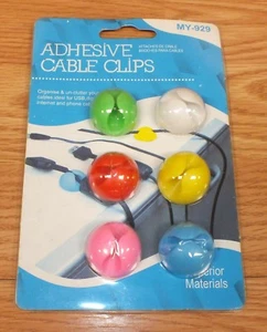 Adhesive Cable Clips (MY-929) For Organizing & Un-Cluttering Your Desk! *NEW* - Picture 1 of 2