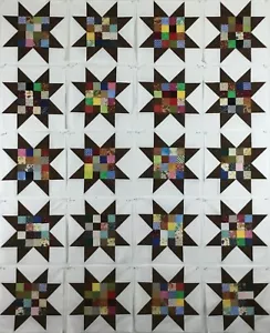 Blocchi trapunta patchwork 8 punte stella top - 20 blocchi pezzi macchina in set - marrone - Foto 1 di 3