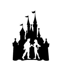 Custom Vinyl Decal Run Disney Castle Pocahontas John Smith Couple Sticker - Picture 1 of 1