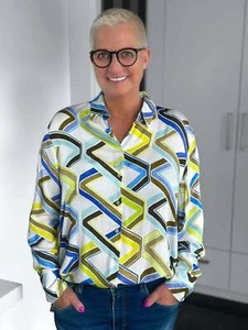 Emily Van Den Bergh - Hemdbluse Slide / weiß-khaki - Bild 1 von 8