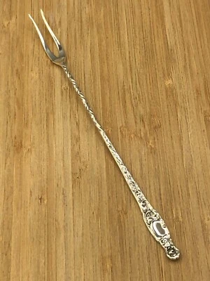 Heráldico de Whiting Div. Horquilla de plata esterlina Gorham larga oliva/encurtido 9" Foto 1 de 4