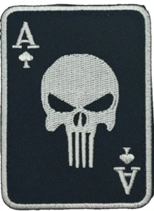 ACE OF SPADES DEATH CARD VIETNAM MILITARY EMBROIDERED IRON ON PATCH - Picture 1 of 1